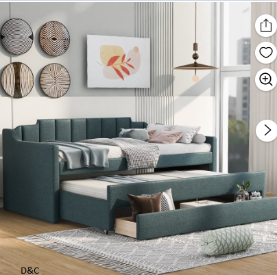 EUROCO Twin Size Upholstery Daybed, Storage Sofa Bed