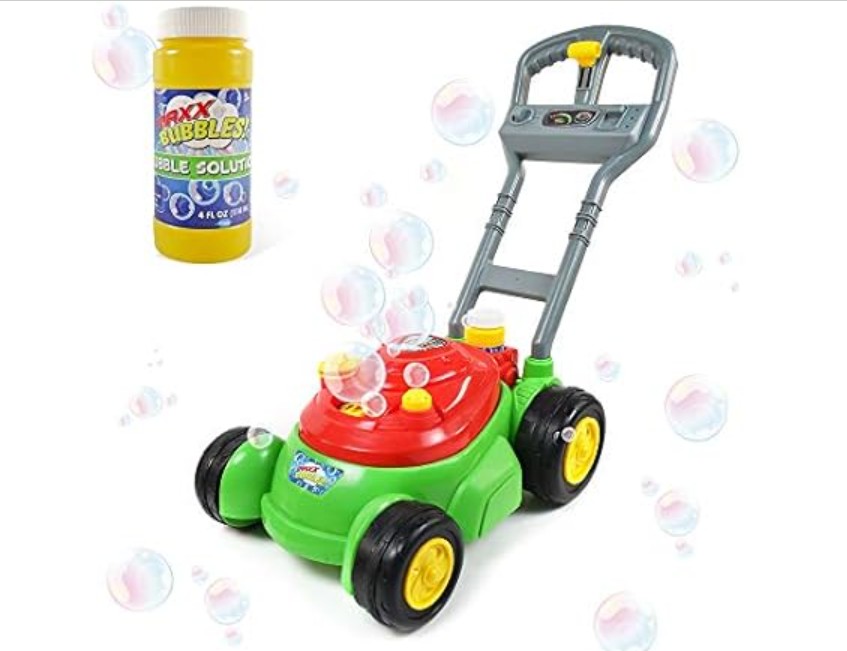 Maxx Bubbles Deluxe Bubble Lawn Mower Toy ? Includes 4oz Bubble Solution | Outdoor Bubble Machine for Kids | Easy to Use, No Batteries Required | Amazon Exclusive, Red ? Sunny Days Entertainmen