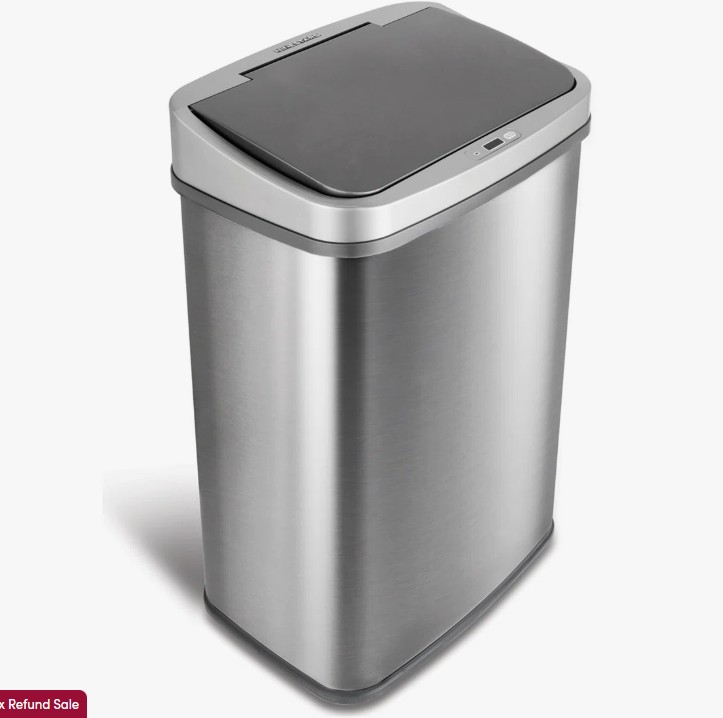 Nine Stars 13.2 Gallon Stainless Steel Motion Sensor Trash Can