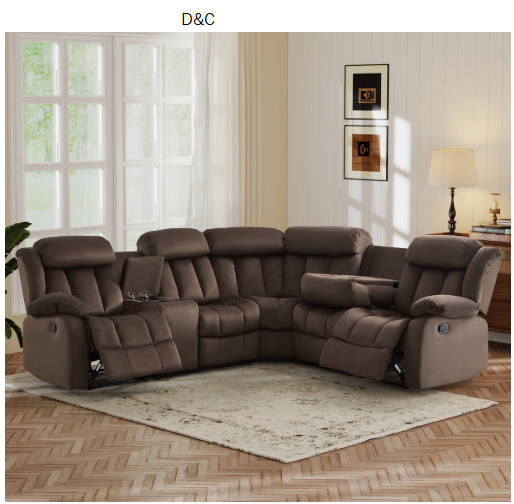 108.8”W 7-Piece Modern Microfiber Upholstered Soft Manual Reclining Sectional With Cupholders & Storage
