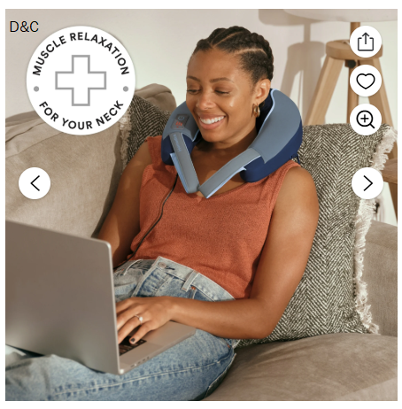 Homedics Neck Massager with Comfort Foam Vibration and Soothing Heat