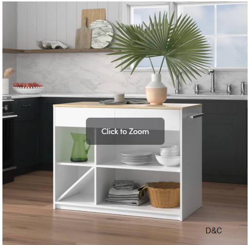 Witney 47.5” Wide Kitchen Island 85% off on Antique Gray