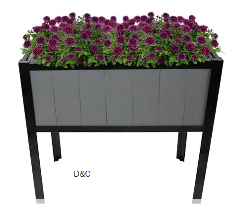 Sunnydaze Steel-Framed Acacia Wood Raised Garden Bed with Legs – 30.75-Inch H – Removable Planter Bag