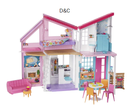 Barbie Malibu House Dollhouse Playset with 25+ Furniture and Accessories [Walmart Exclusive]