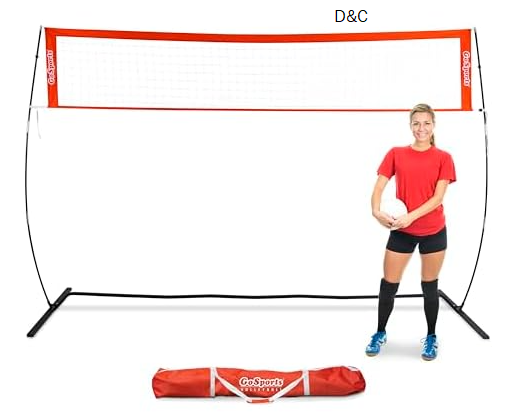 GoSports 12 ft Freestanding Volleyball Training Net for Indoor Our Outdoor Use – Instant Setup and Height Adjustable