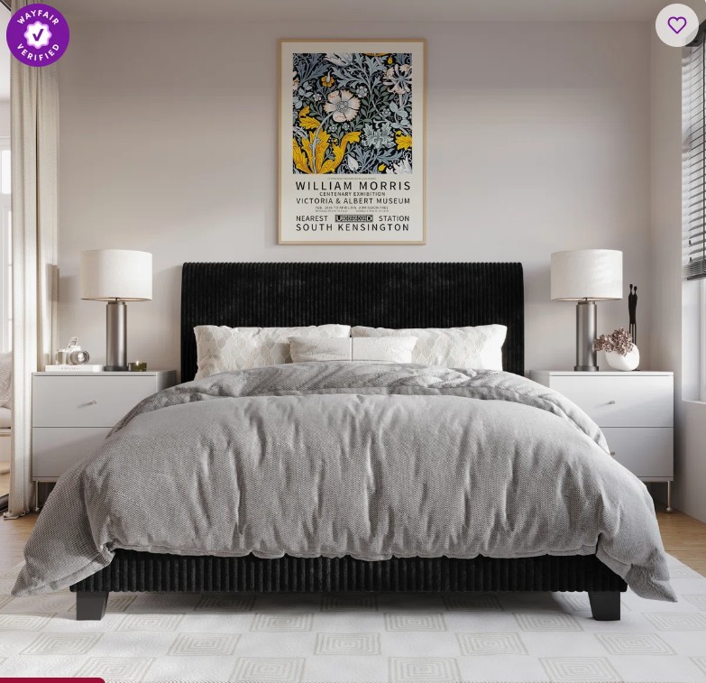 Pravesh Corduroy Upholstered Bed