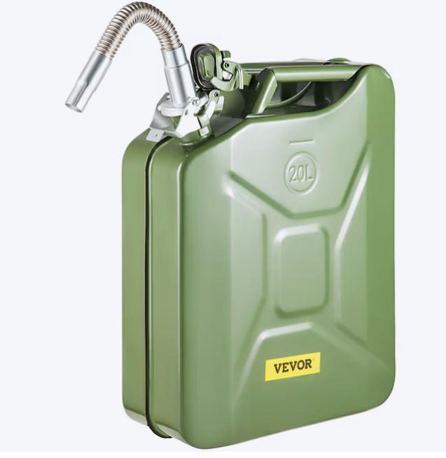 VEVOR 5.3-Gallon Alloy Steel Gasoline Can 2-gpm Manual