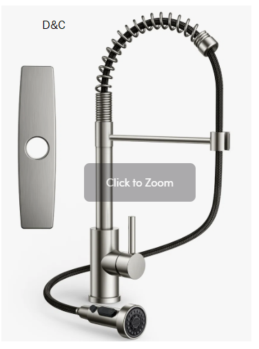 Kitchen Faucet with Pull Down Sprayer, Stainless Steel Kitchen Faucet