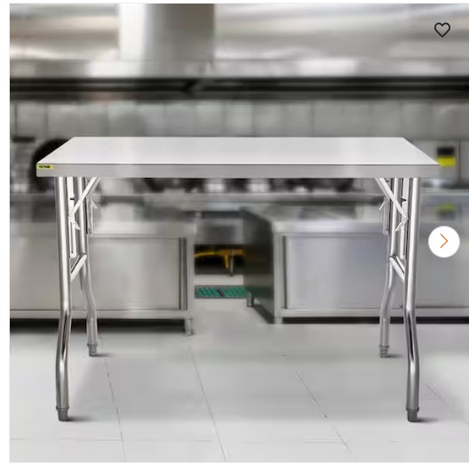 Commercial Prep Table 48 x 24 in. Stainless Steel Restaurant Table with Height Adjustable Kitchen Utility Table,Silver