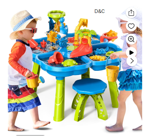 Dinosaur Planet Sand Water Table for Toddlers, 4 in 1 Sand Table and Water Play Table, Kids Table Activity Sensory Play Table Beach Sand Water Sand Toy for Outdoor Backyard for Toddlers Age 2-4 Gift