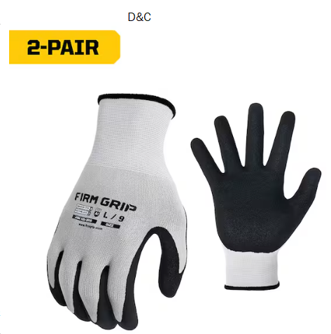 Large Precision Grip Outdoor & Work Gloves (2-Pack)