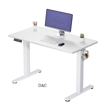 CONCETTA Electric Height Adjustable Desk, 40″x24″ Ergonomic Sit Stand Workstation, One-Touch Lift Home Office Desk, White