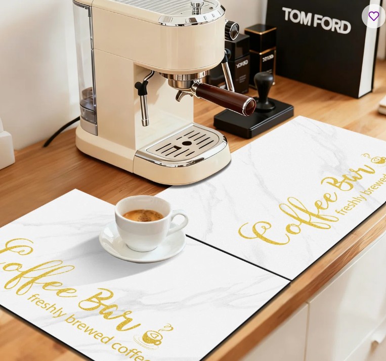 Noise-Reducing Water-Absorbing Coffee Mat (Set of 2)