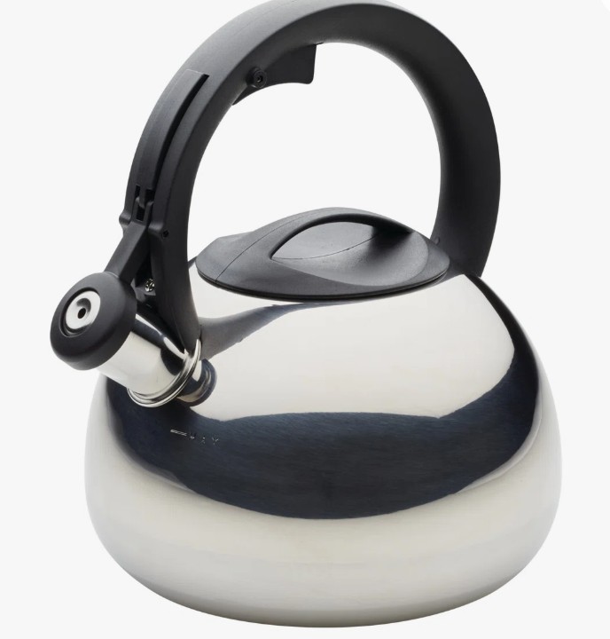 Farberware Stainless Steel Egg-shaped Whistling Tea Kettle, 2.3-quart, Silver
