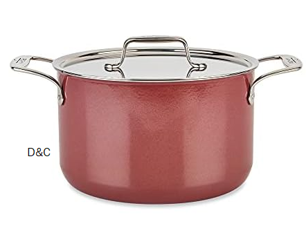 All-Clad FUSIONTEC Natural Ceramic with Steel Core Soup Pot with Lid, 4 quart, Rose Quartz