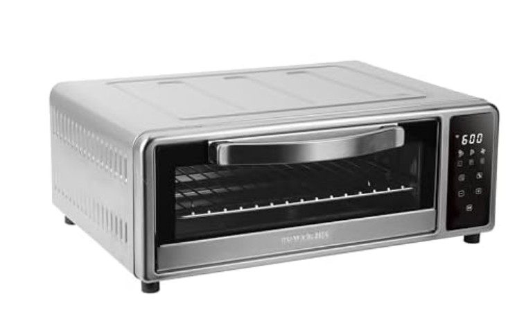 Kalorik MAXX Air Fryer Pizza Oven with Stone, Turbo-Heat Technology Up To 600F Featuring Touchscreen Controls with 6 Preset Functions Fits 12-Inch Pizzas, 1700-Watts, Stainless Steel