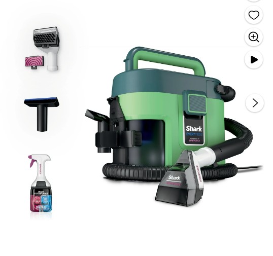 Shark EveryMess Wet & Dry Vacuum, Carpet Cleaner, Spot Cleaner, Portable, Stain Eliminator, Small Shop Vac, Pet Friendly, Corded, 1 Gallon, VX100 Green