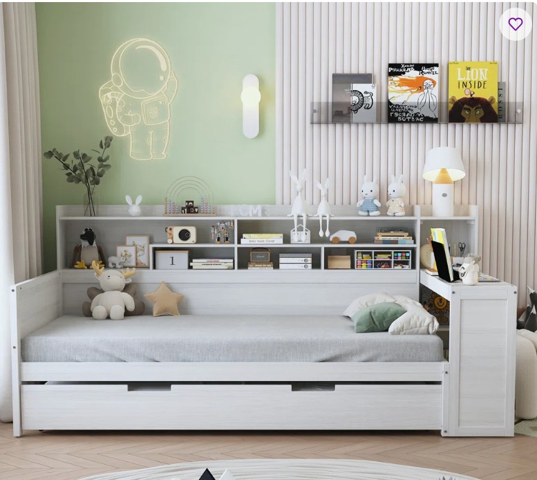 Multi-functional Bed with Size Trundle Bed and Study Desk