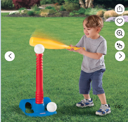 Little Tikes TotSports Kids T-Ball Set with Bat and 2 Balls, Ages 18 Months to 4 Years