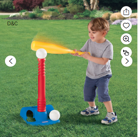 Little Tikes TotSports Kids T-Ball Set with Bat and 2 Balls, Ages 18 Months to 4 Years