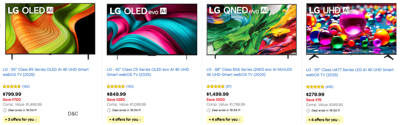 Best Buy Deals of the dayLots of LG TVS
