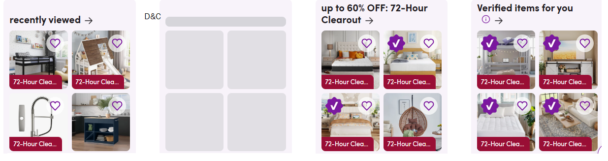 WAYFAIR 72 Hr Clear Out