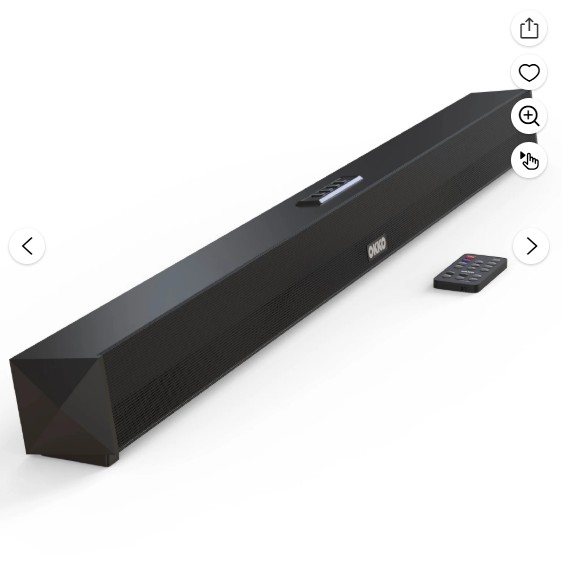 Okko ClearWave TV Soundbar, 37 Inch Mountable Bluetooth Sound Bar Speaker with Remote Control, 60W