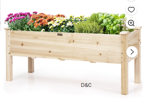 Costway Raised Garden Bed Elevated Planter Box Wood for Vegetable Flower Herb