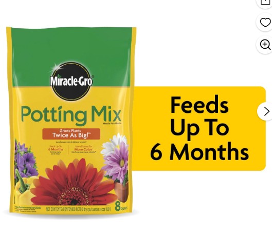 Miracle-Gro Potting Mix, For Indoor or Outdoor Potted Plants, Flowers, Shrubs, 8 qt.