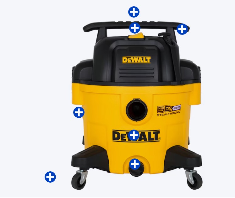 DEWALT Stealthsonic Quiet 9-Gallon 5 HP Corded Wet/Dry Shop Vacuum with Accessories Included