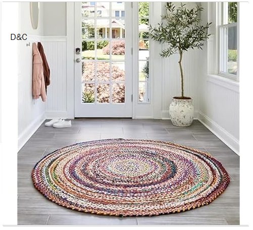 nuLOOM Tammara Bohemian Hand Braided Area Rug, 6′ Round, Multi