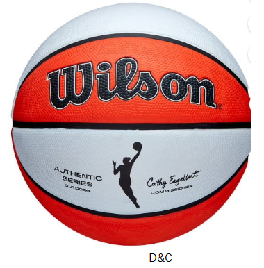 Wilson WNBA Authentic Outdoor Basketball, Size 6 (28.5″), Orange/White – Durable Street & Driveway Ball