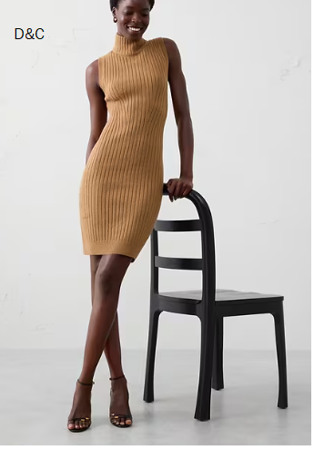 BANANA REPUBLIC Ribbed Mini Sweater Dress