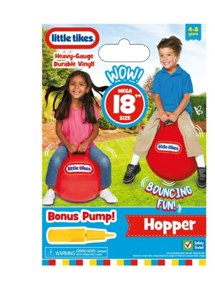 Little Tikes 18-inch Red Hopper Bouncer with Pump, Active Play for Children 4 to 8 Years Old