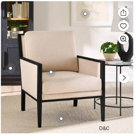 Better Homes & Gardens Windsor Linen Accent Chair, Espresso Wood