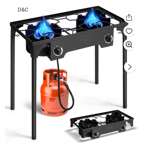 Ktaxon 2 Burner 150000 BTU Cooker Outdoor Camping Picnic Stove Stand BBQ Grill