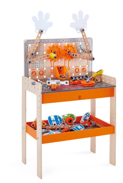 Hape Deluxe Scientific Workbench Wooden Inventor’s Experiment Building Set, 79 Piece Workshop, Gift Idea for Toddlers & Kids Ages 4+