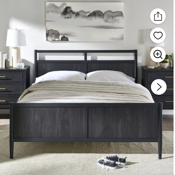 Better Homes & Gardens Oaklee Queen Bed, Charcoal Finish