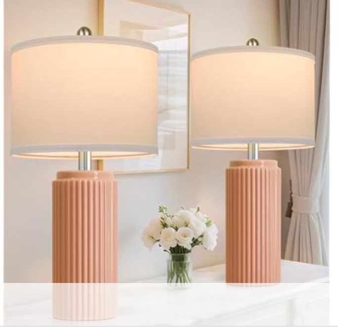 TOBUSA Ceramic Table Lamps Set of 2 23.5″