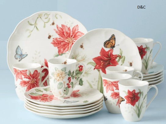 Butterfly Meadow Holiday 18-Piece Dinnerware Set