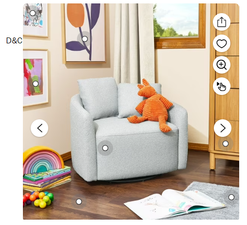 Beautiful Drew Kids Accent Chair by Drew Barrymore, Cornflower Bouclé Fabric