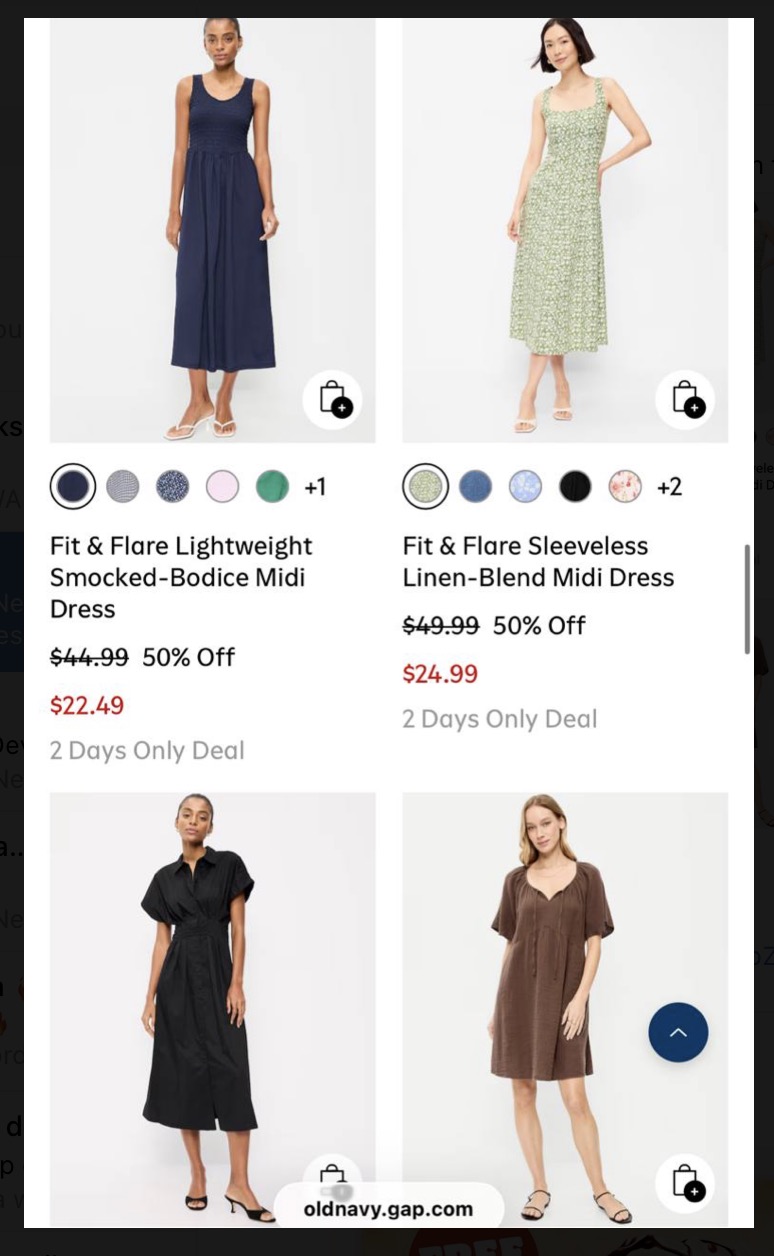50% off dresses at Old Navy!
