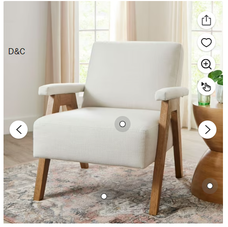 Better Homes & Gardens Ezra Accent Chair, Living Room, Cream
