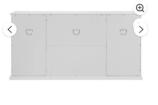 Walker Edison Traditional Fretwork TV Stand, White