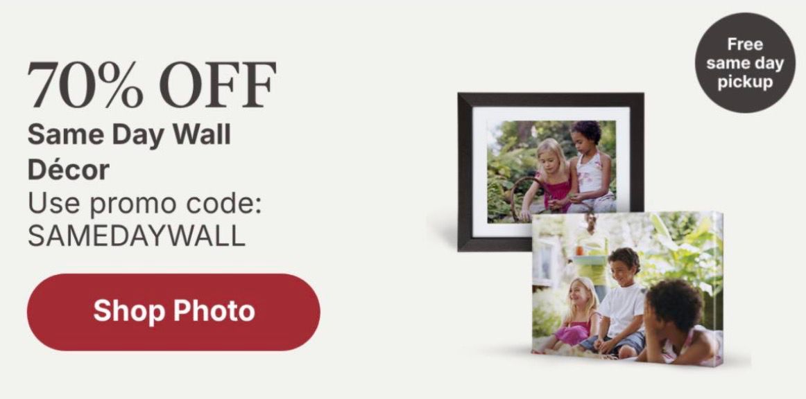 70% OFF Same Day Wall Decor! (use code SAMEDAYWALL)
