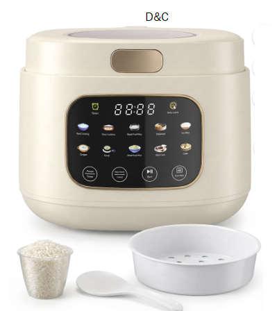 Casualife 12-Cups/4.3QT Rice Cooker with Steamer & Keep Warm, 10-in-1 Multicooker，24-Hour Timer，Non-Stick Inner Pot, White