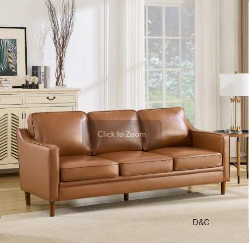 Azriah 80.31” Faux Leather Square Arm Sofa