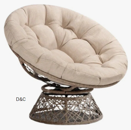 Ariyelle Swivel Papasan Accent Chair with Extra Thick Cushion for Ultimate Comfort