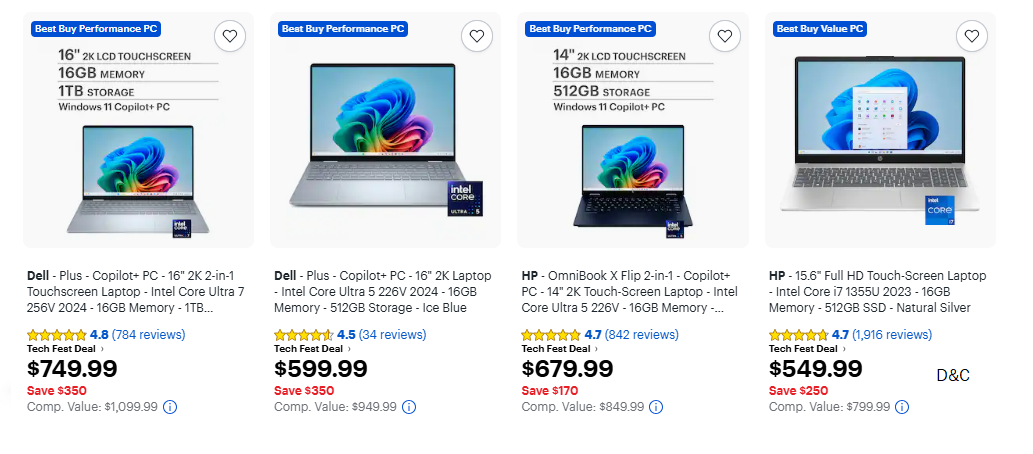 Laptops sale at BestBuy