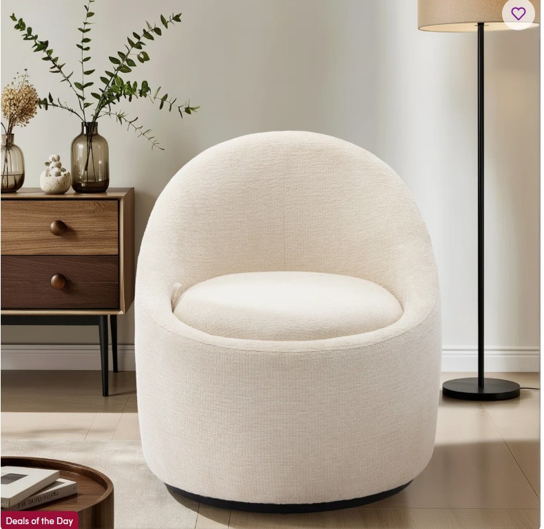 Lawandra Modern Upholstered Swivel Barrel Chair